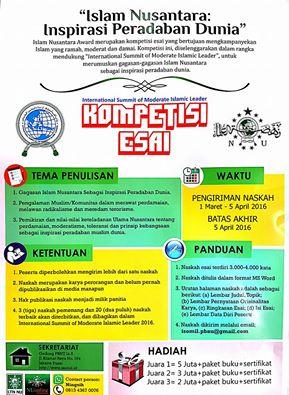 Kompetisi Esai : "Islam Nusantara : Inspirasi Peradaban Dunia"